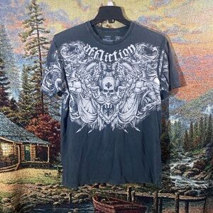 Affliction Men's Charcoal Graphic Tee